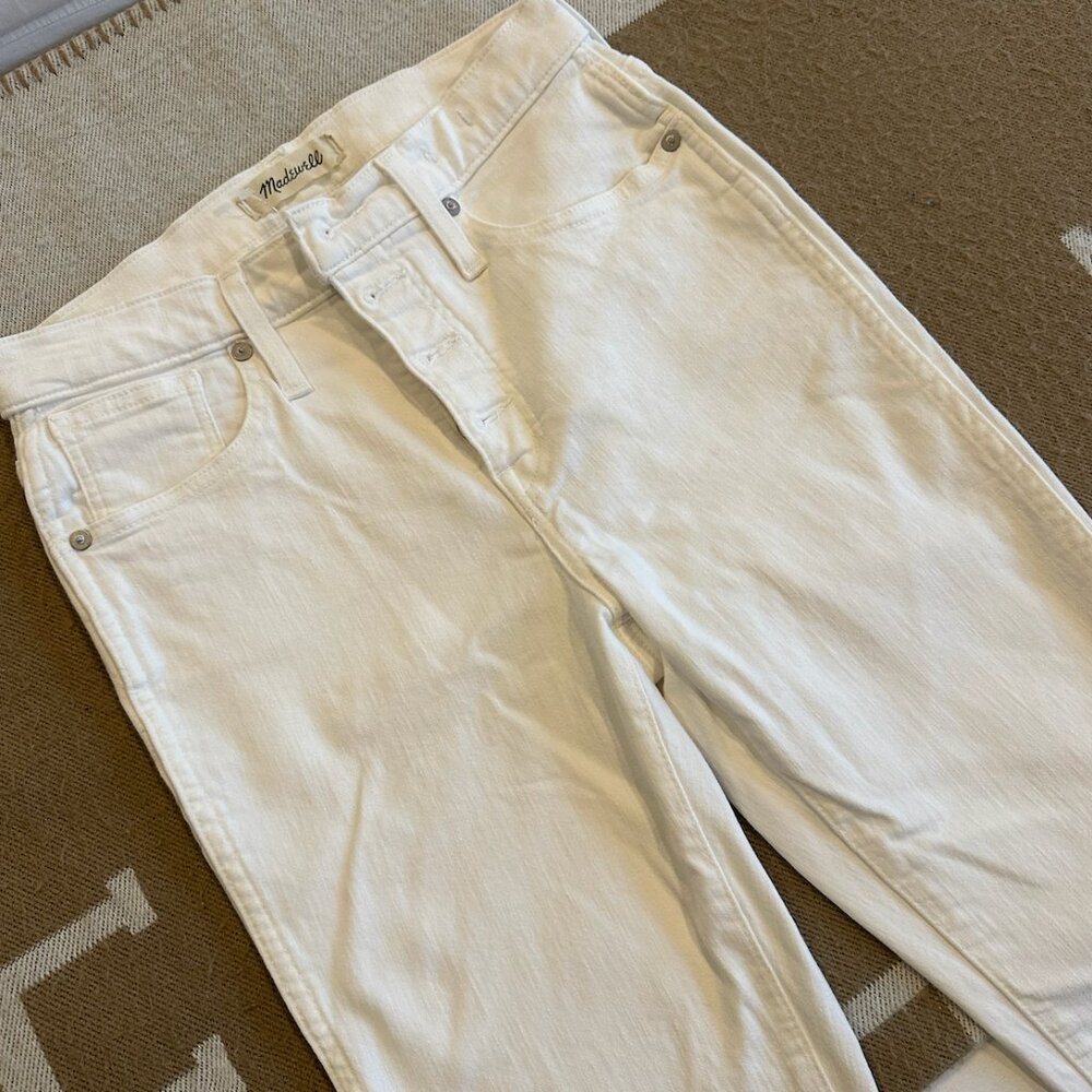 Madewell White/Cream Straight Leg Jeans